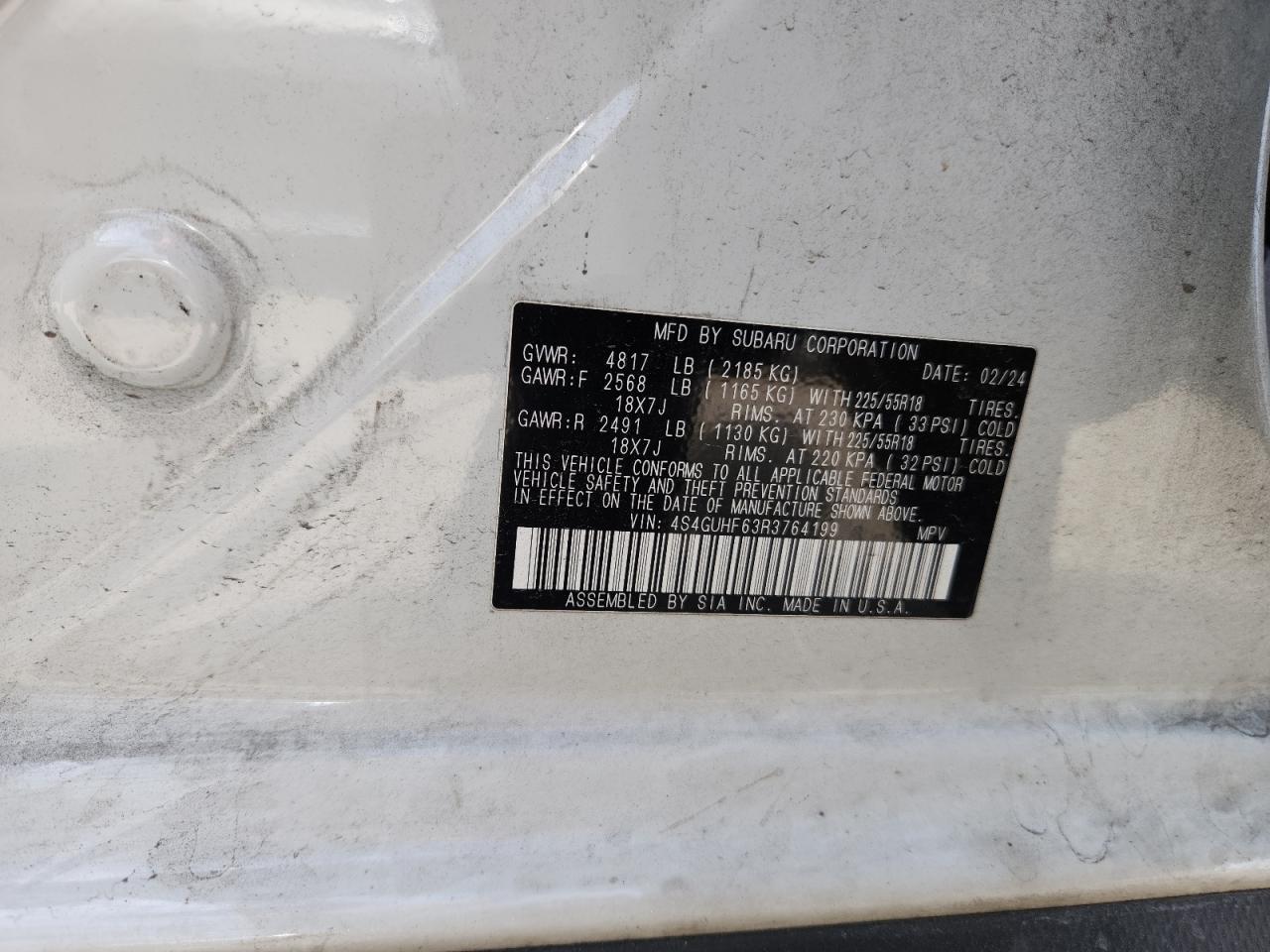 2024 Subaru Crosstrek Sport VIN: 4S4GUHF63R3764199 Lot: 84286425