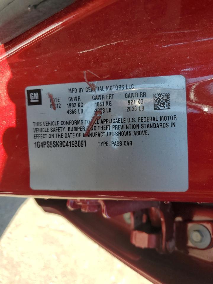 2012 Buick Verano VIN: 1G4PS5SK8C4193091 Lot: 83968155