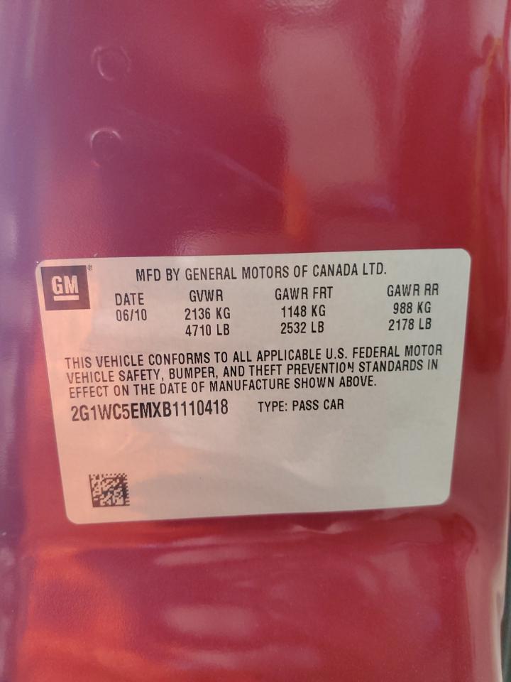 2011 Chevrolet Impala Ltz VIN: 2G1WC5EMXB1110418 Lot: 84219015