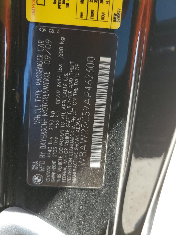 2010 BMW 328 I Sulev VIN: WBAWR3C59AP462300 Lot: 71863625