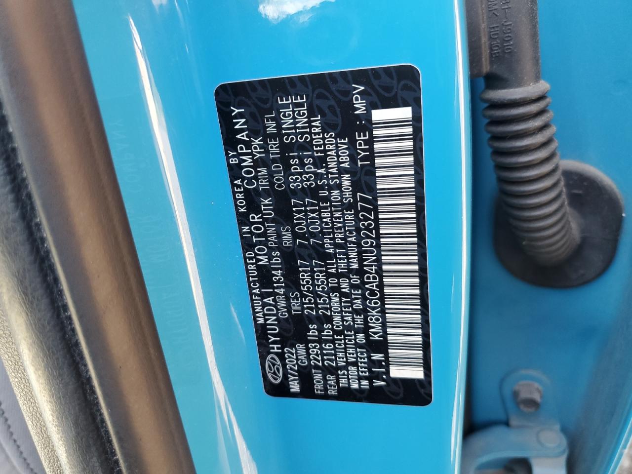 2022 Hyundai Kona Sel VIN: KM8K6CAB4NU923277 Lot: 71367365