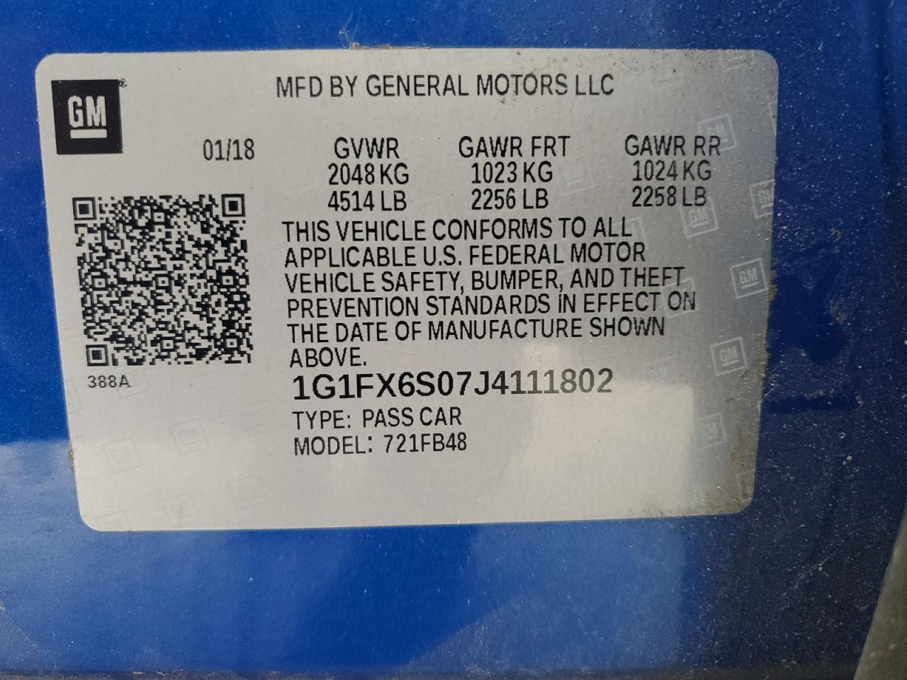 2018 Chevrolet Bolt Ev Premier VIN: 1G1FX6S07J4111802 Lot: 71088245