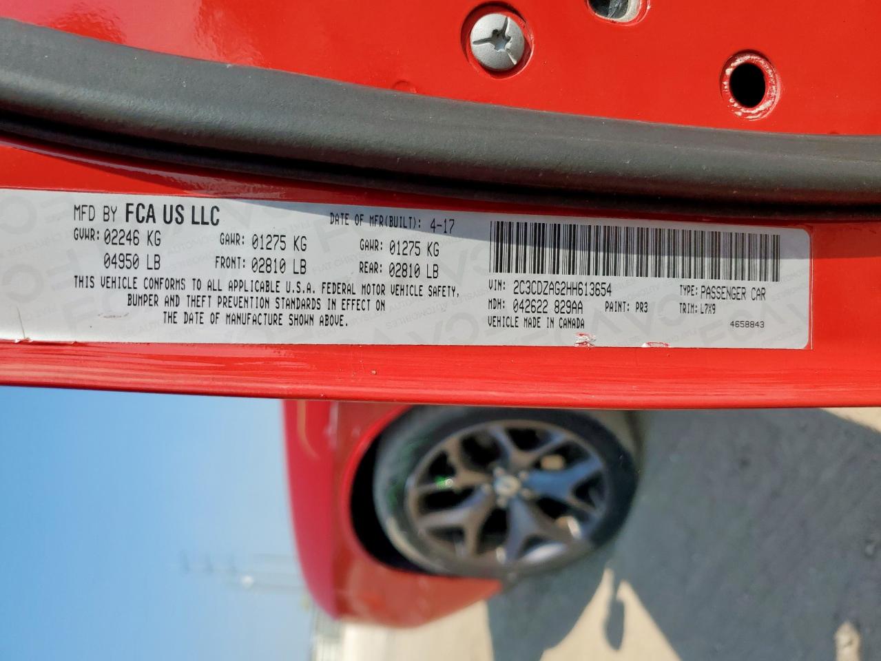 2017 Dodge Challenger Sxt VIN: 2C3CDZAG2HH613654 Lot: 81669675