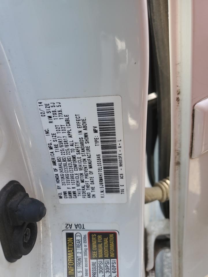 2014 Honda Cr-V Exl VIN: 5J6RM4H77EL055646 Lot: 80094975