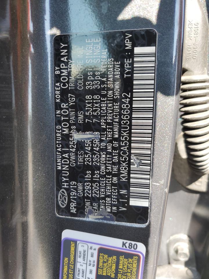 2019 Hyundai Kona Ultimate VIN: KM8K5CA55KU366842 Lot: 80019015