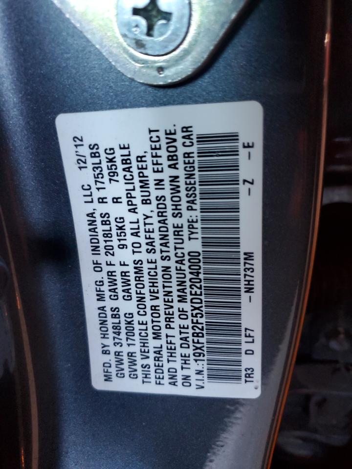 2013 Honda Civic Lx VIN: 19XFB2F5XDE204000 Lot: 81449965