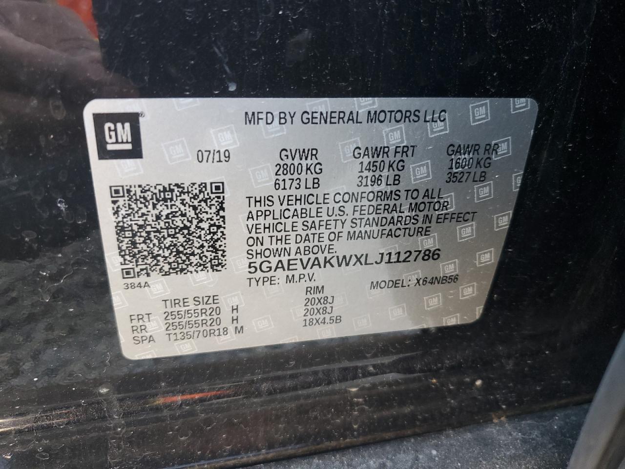 2020 Buick Enclave Essence VIN: 5GAEVAKWXLJ112786 Lot: 83844885