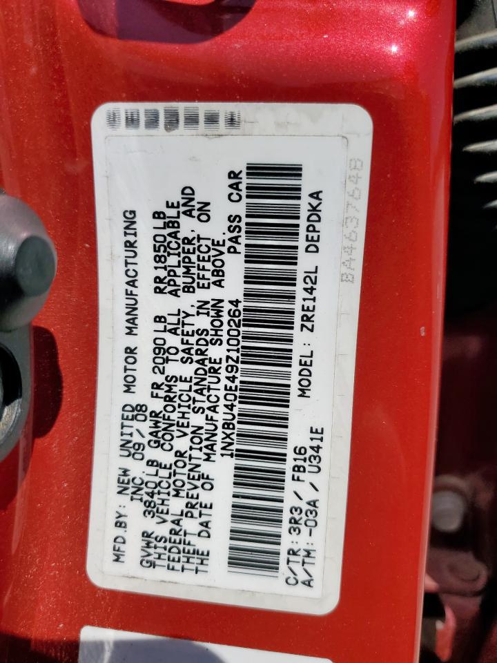 2009 Toyota Corolla Base VIN: 1NXBU40E49Z100264 Lot: 71223925