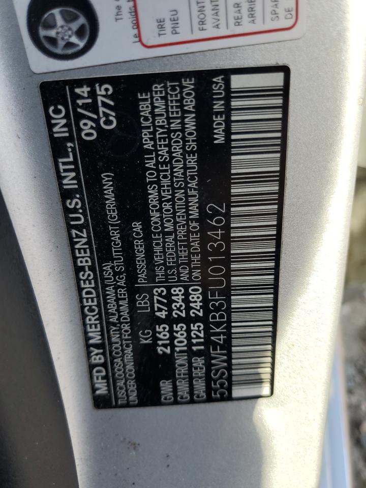 2015 Mercedes-Benz C 300 4Matic VIN: 55SWF4KB3FU013462 Lot: 71450645