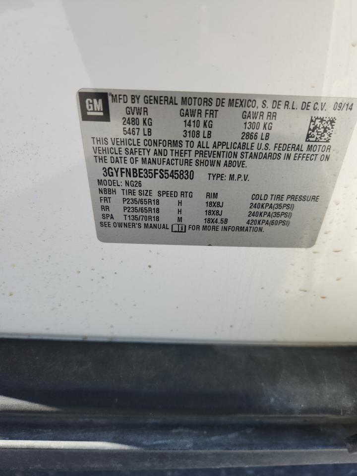 2015 Cadillac Srx Luxury Collection VIN: 3GYFNBE35FS545830 Lot: 72070345