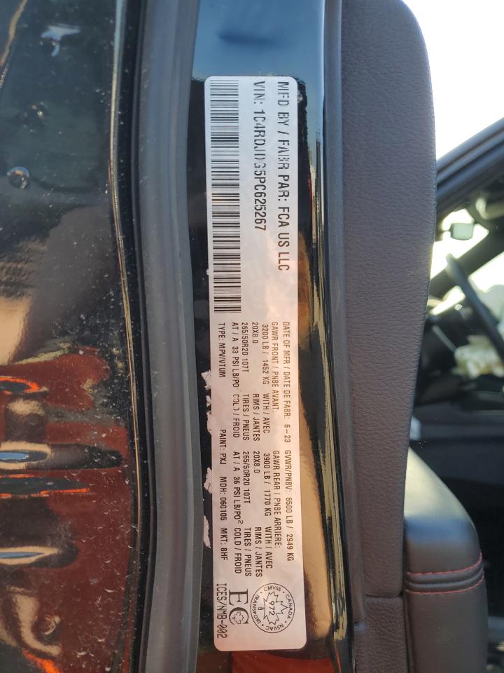 2023 Dodge Durango Gt VIN: 1C4RDJDG5PC625267 Lot: 80334355