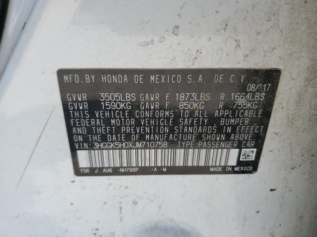 2018 Honda Fit Ex VIN: 3HGGK5H0XJM710758 Lot: 80902035