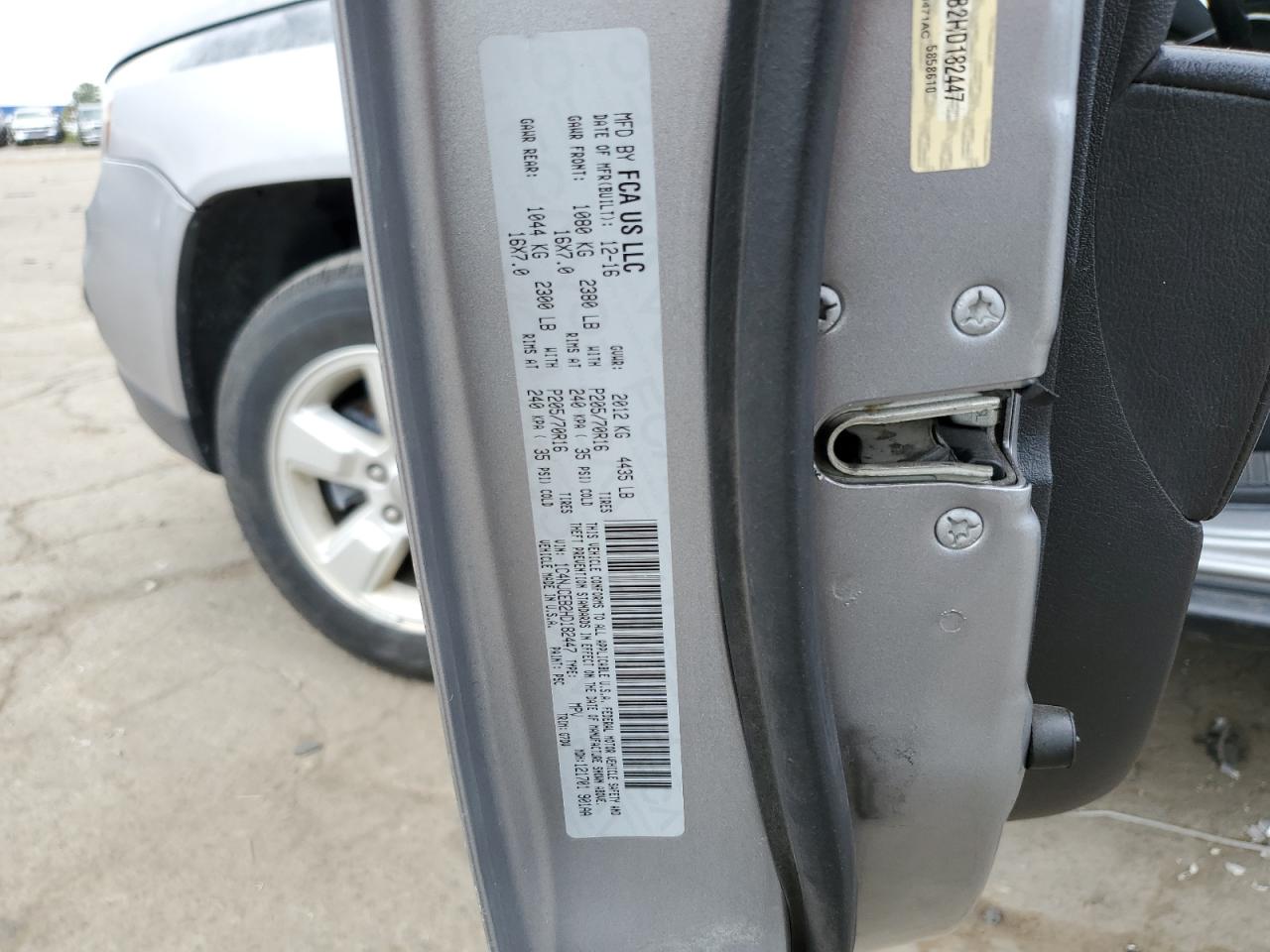 2017 Jeep Compass Latitude VIN: 1C4NJCEB2HD182447 Lot: 80280155