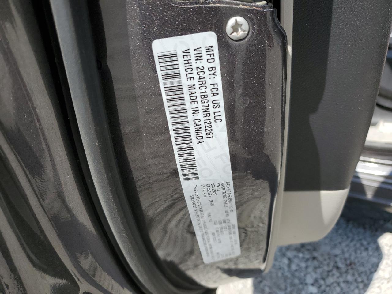 2022 Chrysler Pacifica Touring L VIN: 2C4RC1BG7NR122267 Lot: 71066135