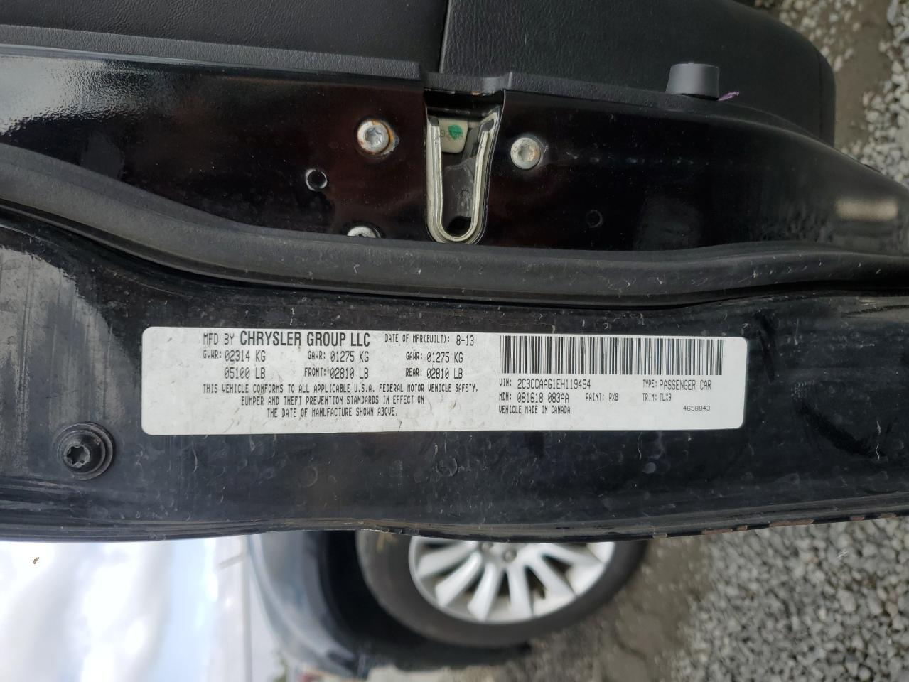 2014 Chrysler 300 VIN: 2C3CCAAG1EH119494 Lot: 80394745