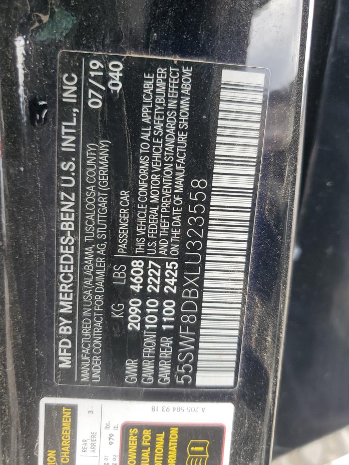 2020 Mercedes-Benz C 300 VIN: 55SWF8DBXLU323558 Lot: 70176315