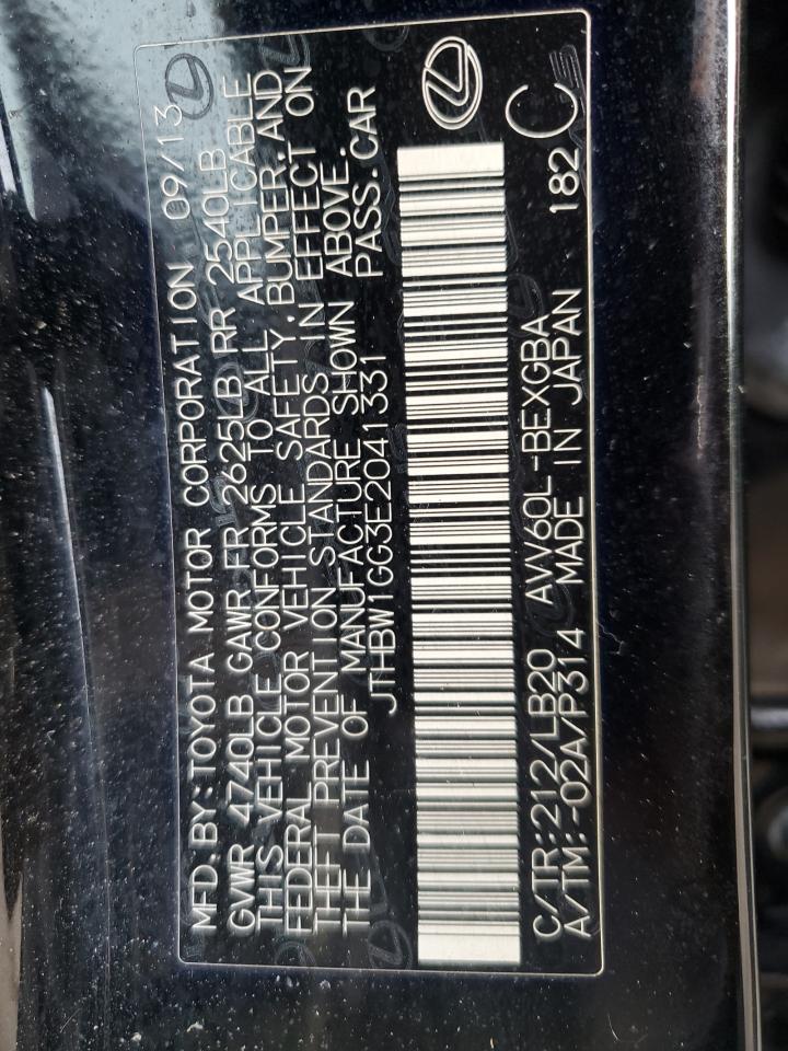 2014 Lexus Es 300H VIN: JTHBW1GG3E2041331 Lot: 71836855