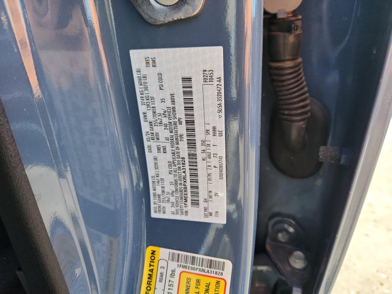 2024 Ford Bronco Outer Banks VIN: 1FMEE8BPXRLA31828 Lot: 80294285