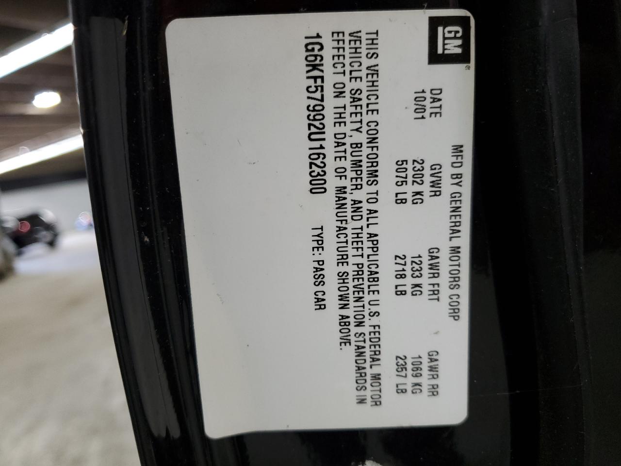 2002 Cadillac Deville Dts VIN: 1G6KF57992U162300 Lot: 80359485