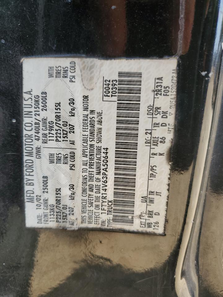 2003 Ford Ranger Super Cab VIN: 1FTYR14V63PA50644 Lot: 80497495