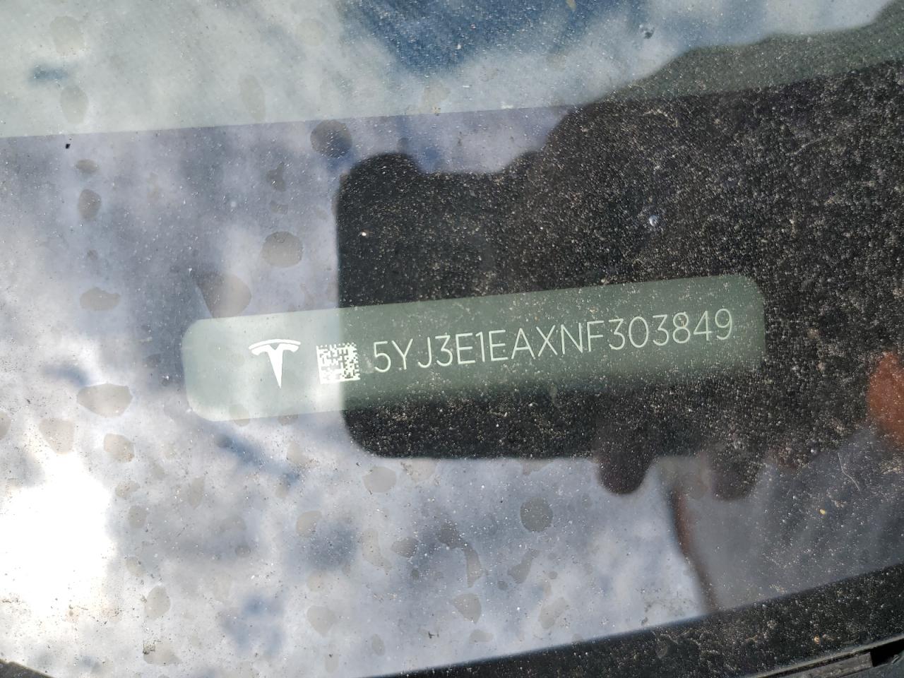2022 Tesla Model 3 VIN: 5YJ3E1EAXNF303849 Lot: 71942075