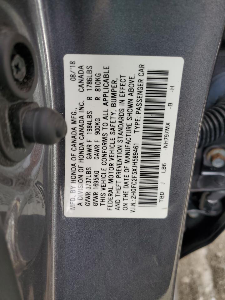 2018 Honda Civic Lx VIN: 2HGFC2F5XJH589461 Lot: 81566755