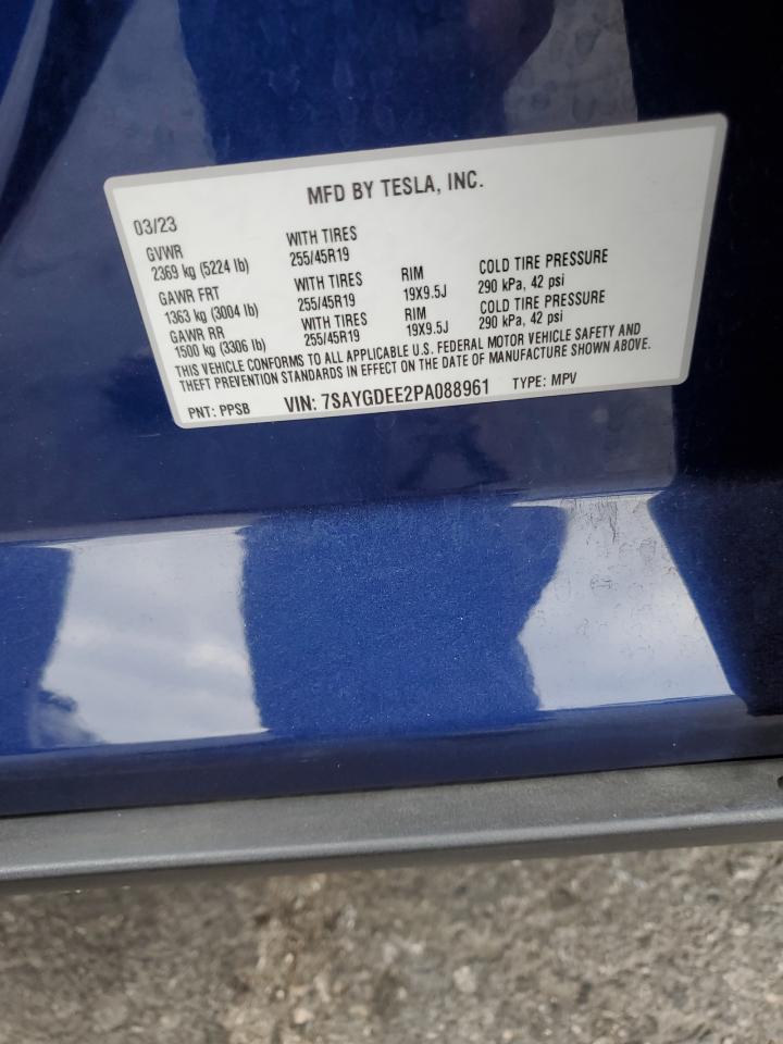 2023 Tesla Model Y VIN: 7SAYGDEE2PA088961 Lot: 80207605