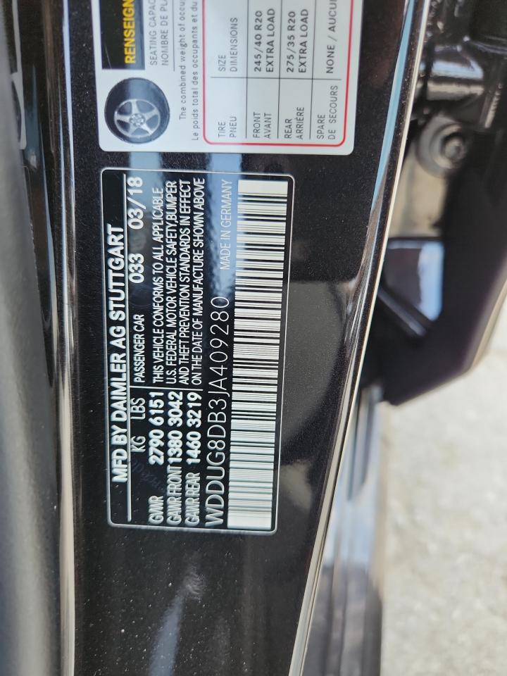 2018 Mercedes-Benz S 560 VIN: WDDUG8DB3JA409280 Lot: 71885215