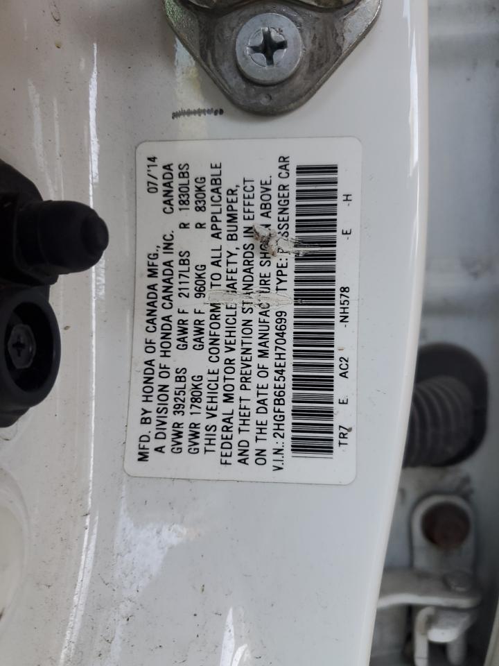 2014 Honda Civic Si VIN: 2HGFB6E54EH704699 Lot: 81794085