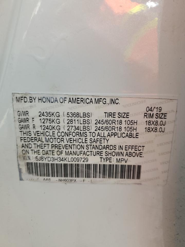 2019 Acura Mdx VIN: 5J8YD3H34KL009729 Lot: 81420835