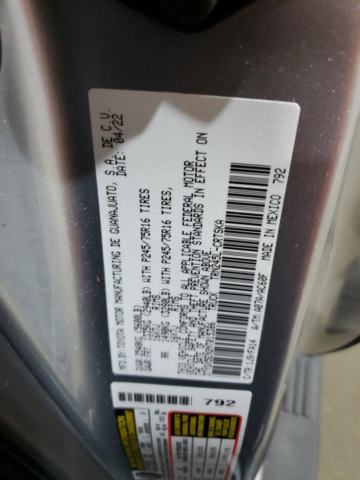 2022 Toyota Tacoma Access Cab VIN: 3TYSX5EN2NT015386 Lot: 71635835
