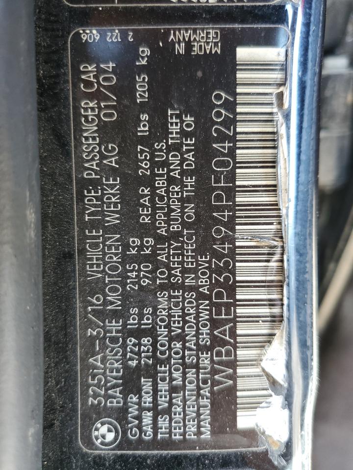 2004 BMW 325 Xit VIN: WBAEP33424PF04299 Lot: 81506755