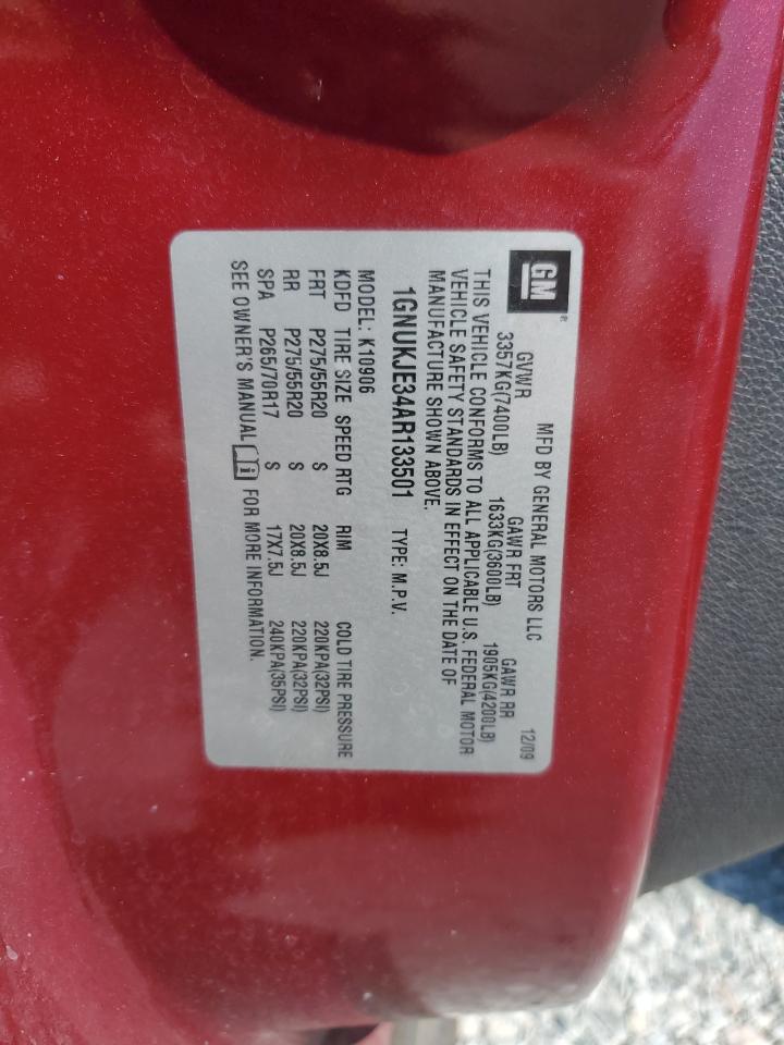 2010 Chevrolet Suburban K1500 Lt VIN: 1GNUKJE34AR133501 Lot: 71507385