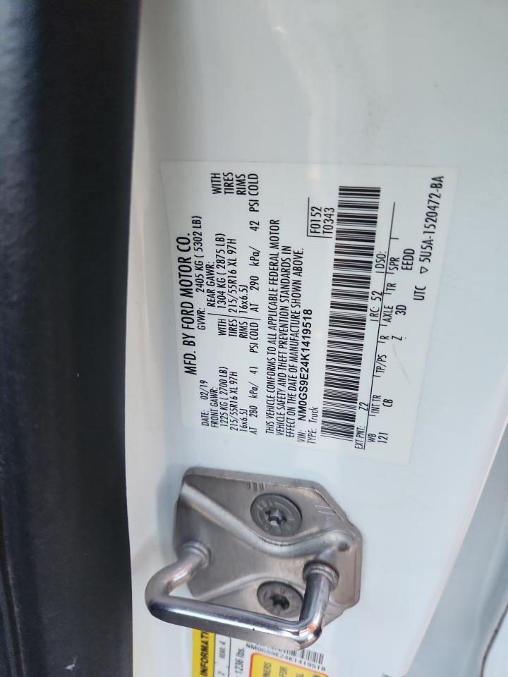 2019 Ford Transit Connect Xl VIN: NM0GS9E24K1419518 Lot: 83833855