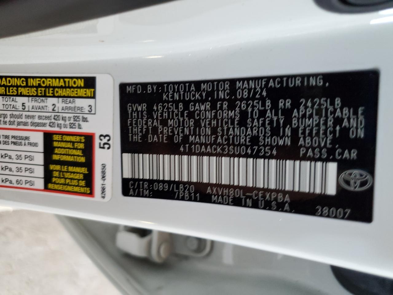 2025 Toyota Camry Xse VIN: 4T1DAACK3SU047354 Lot: 81780955