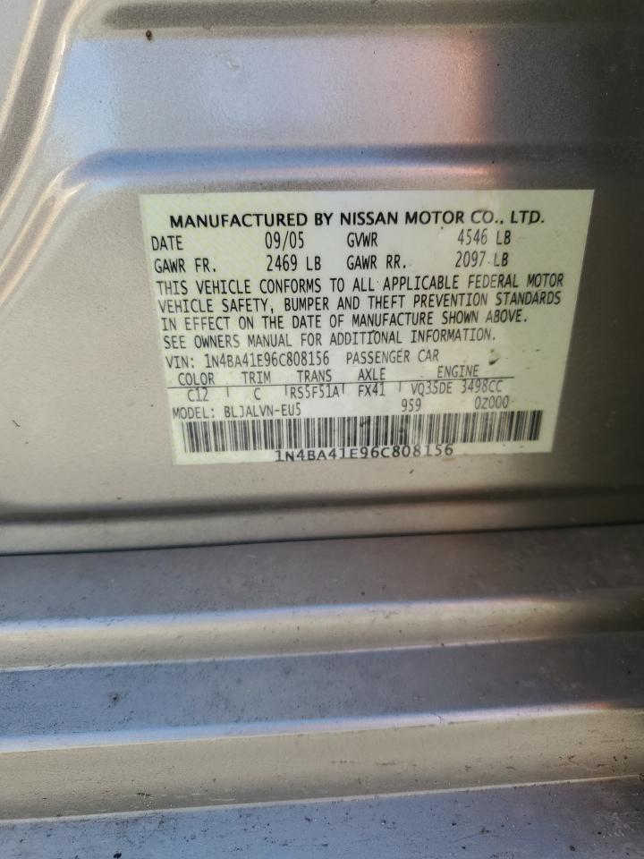 2006 Nissan Maxima Se VIN: 1N4BA41E96C808156 Lot: 81904155