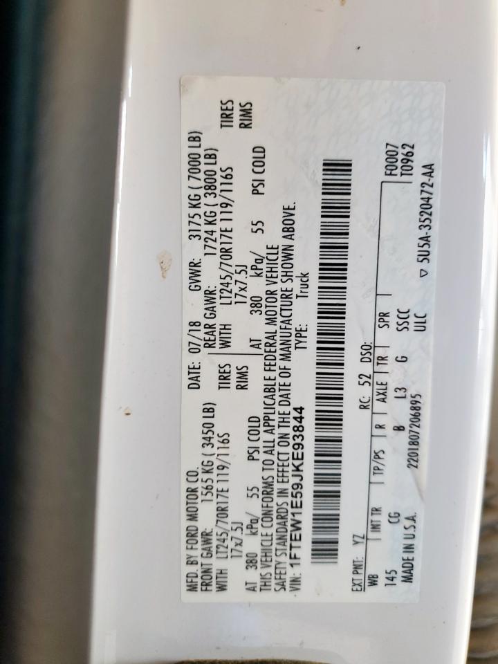 2018 Ford F150 Supercrew VIN: 1FTEW1E59JKE93844 Lot: 80622415