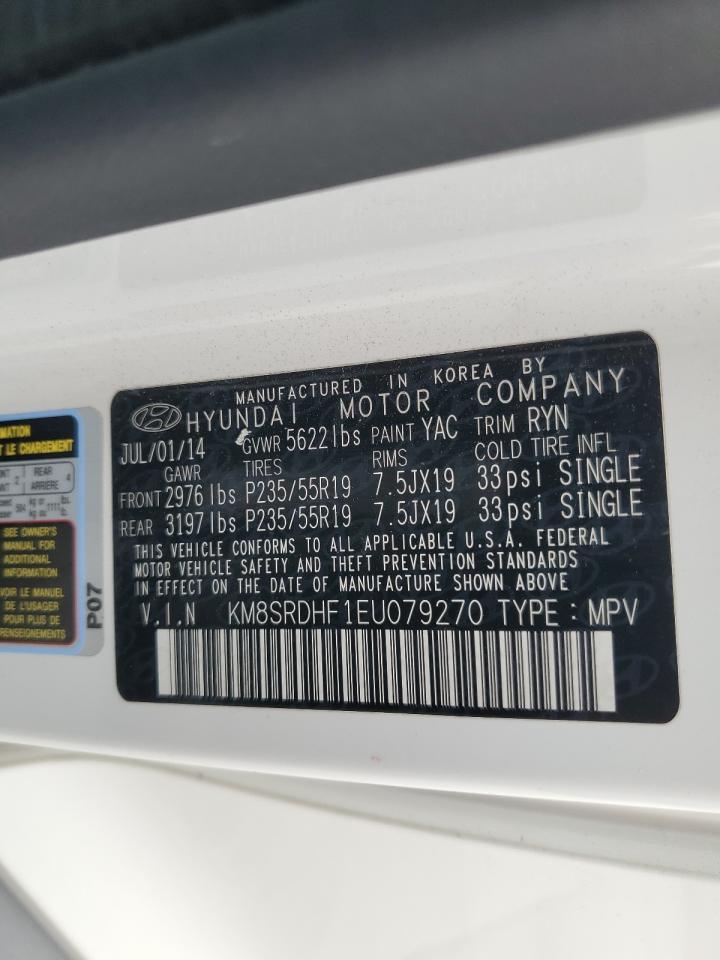 2014 Hyundai Santa Fe Gls VIN: KM8SRDHF1EU079270 Lot: 81320645