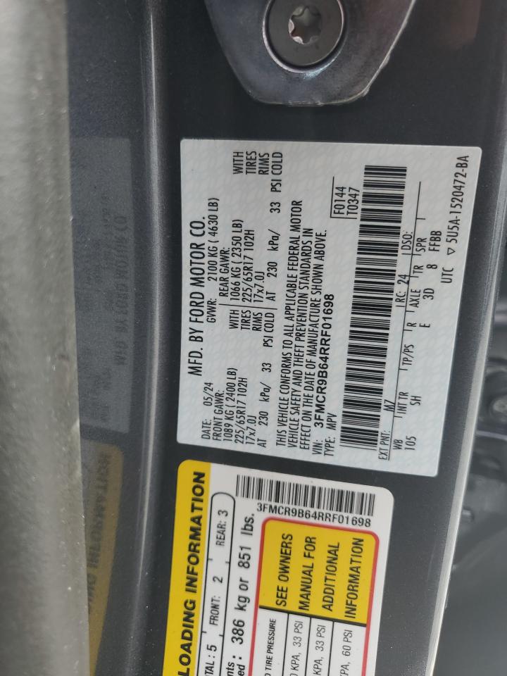 2024 Ford Bronco Sport Big Bend VIN: 3FMCR9B64RRF01698 Lot: 80613905