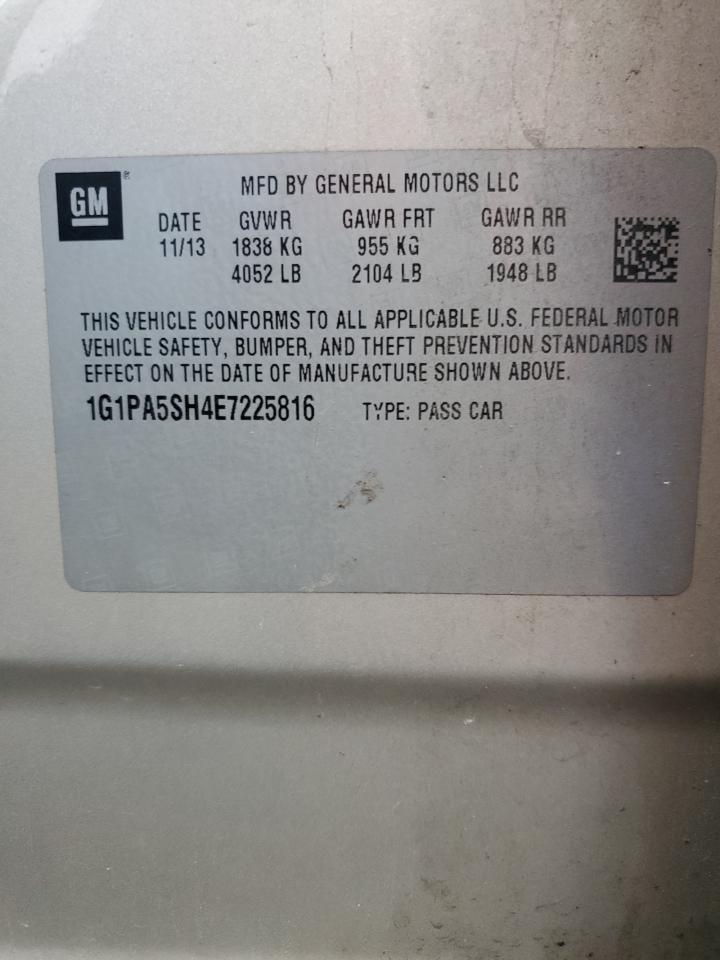 2014 Chevrolet Cruze Ls VIN: 1G1PA5SH4E7225816 Lot: 81763865