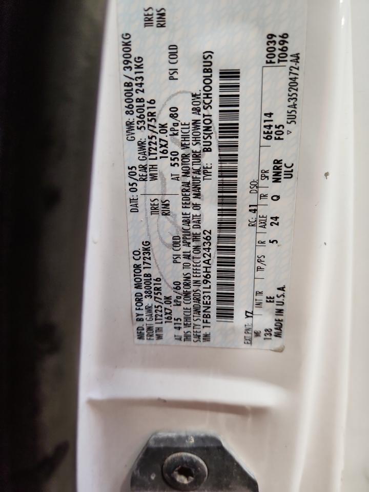 2006 Ford Econoline E350 Super Duty Wagon VIN: 1FBNE31L96HA24362 Lot: 81063595