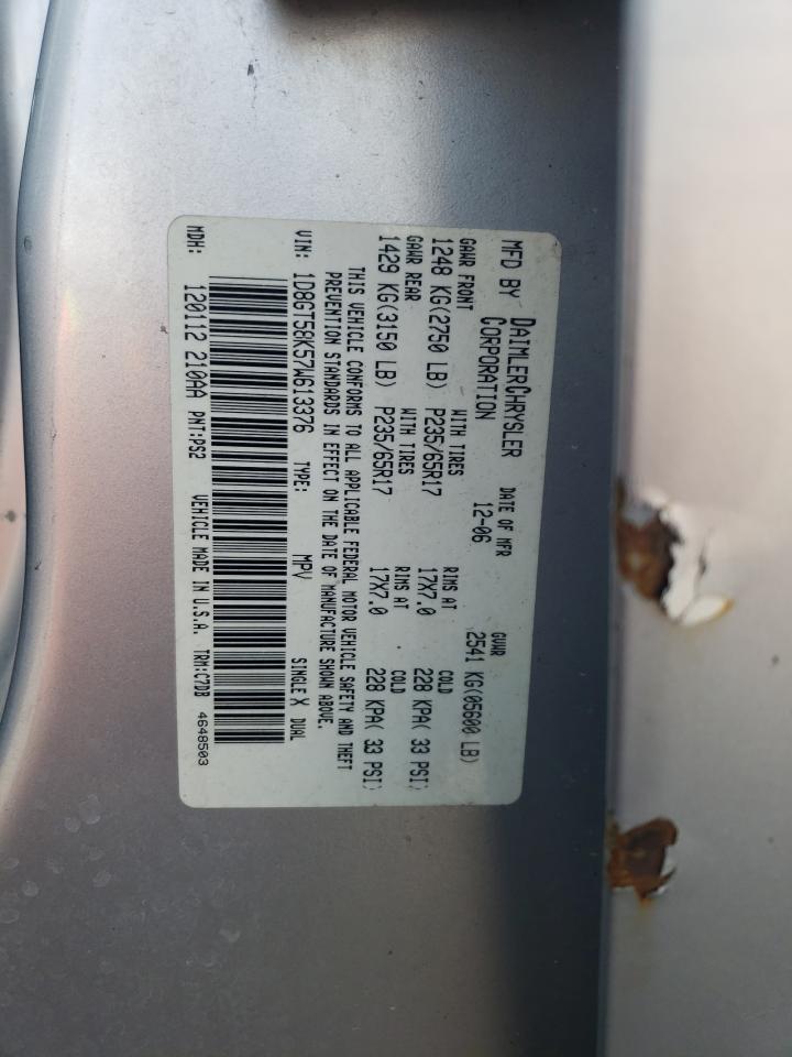 2007 Dodge Nitro Slt VIN: 1D8GT58K57W613376 Lot: 70827415