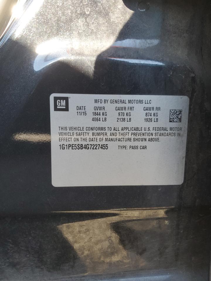 2016 Chevrolet Cruze Limited Lt VIN: 1G1PE5SB4G7227455 Lot: 84026805