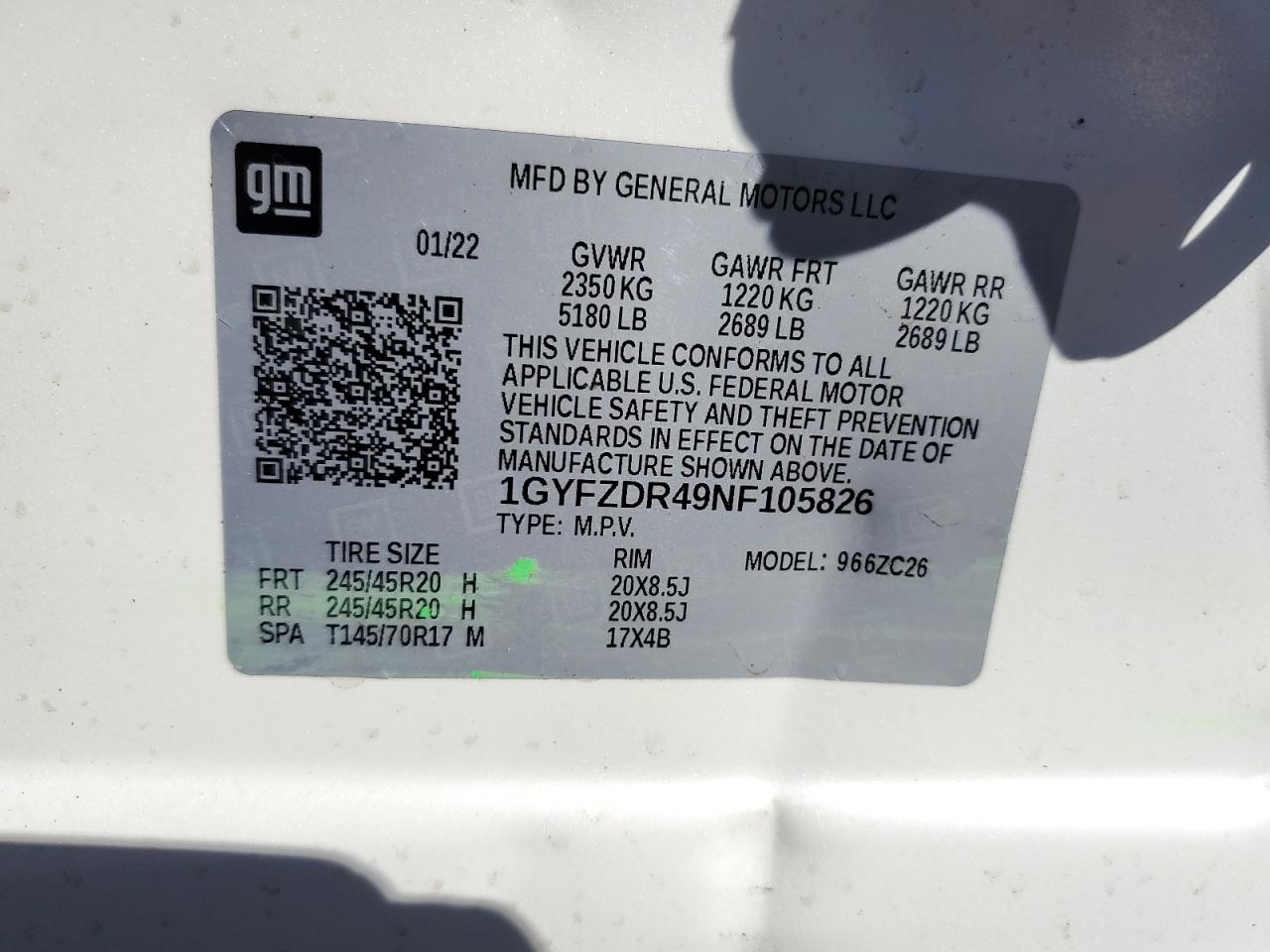 2022 Cadillac Xt4 Premium Luxury VIN: 1GYFZDR49NF105826 Lot: 80816215