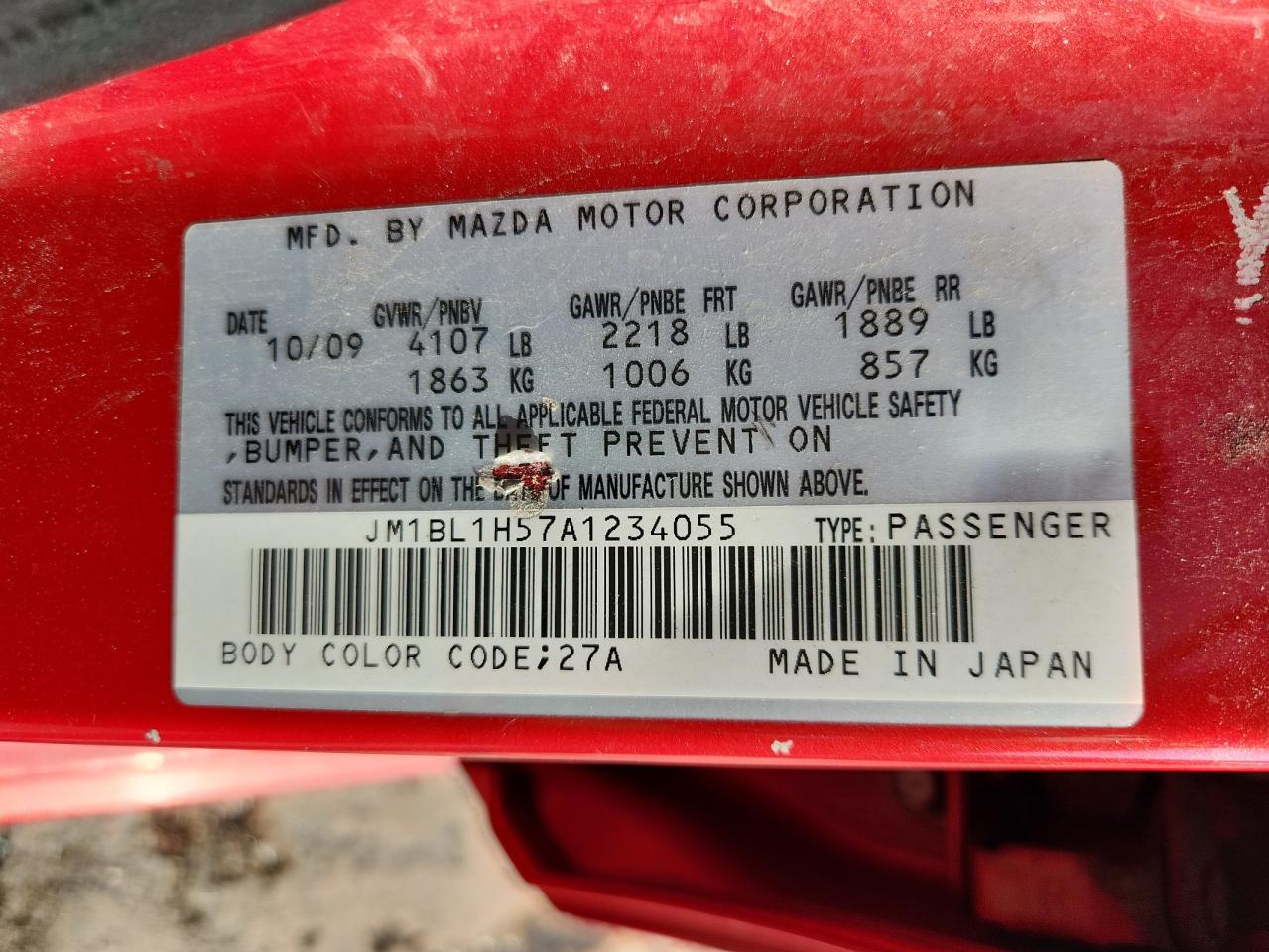 2010 Mazda 3 S VIN: JM1BL1H57A1234055 Lot: 71227865