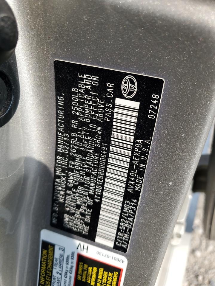 2013 Toyota Avalon Hybrid VIN: 4T1BD1EB8DU006491 Lot: 71515135