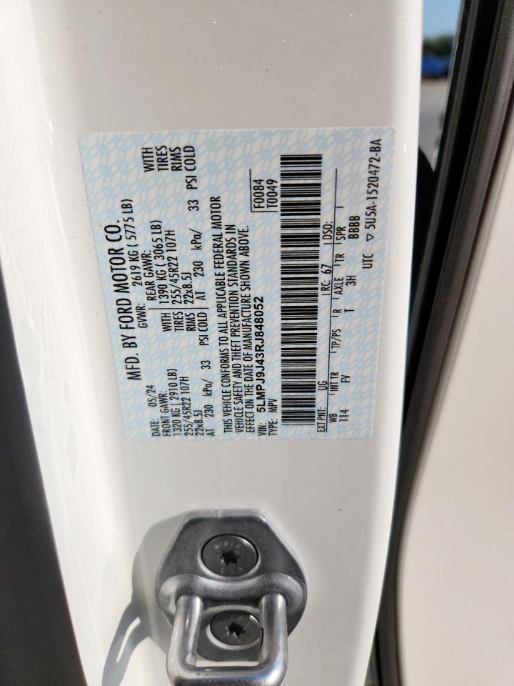 2024 Lincoln Nautilus Black Label VIN: 5LMPJ9J43RJ848052 Lot: 72035935