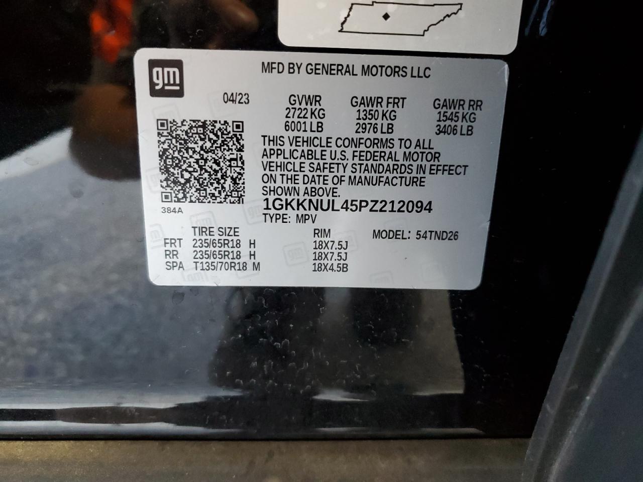 2023 GMC Acadia Slt VIN: 1GKKNUL45PZ212094 Lot: 81835885