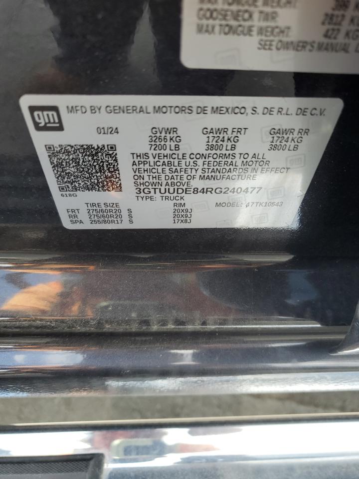 2024 GMC Sierra K1500 Slt VIN: 3GTUUDE84RG240477 Lot: 80724565