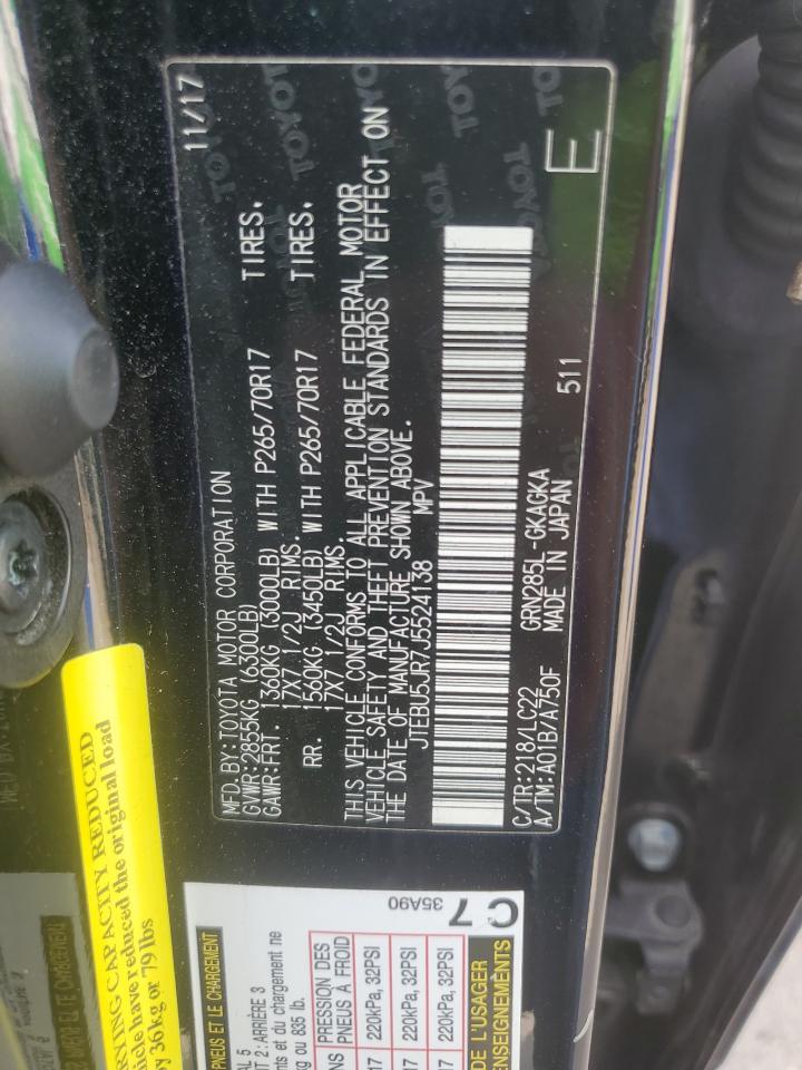 2018 Toyota 4Runner Sr5/Sr5 Premium VIN: JTEBU5JR7J5524138 Lot: 71285215